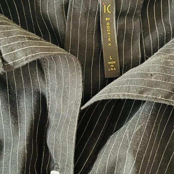 IC by Connie K Navy Blue Striped Tunic Blouse - Picture 5 of 5